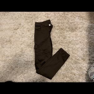 Army green jeans with pockets